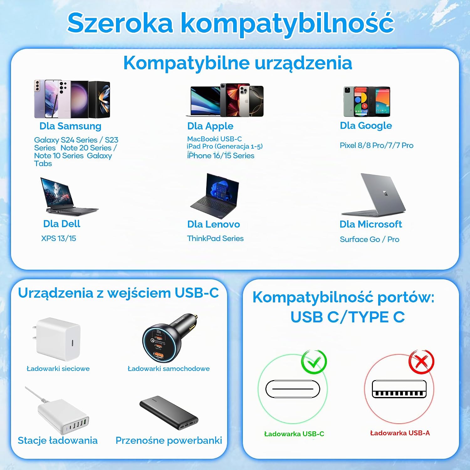 Detalle 1 de woednx Kabel USB-C–USB-C 2 m, do 240 W, 5 A, nylonowy oplot