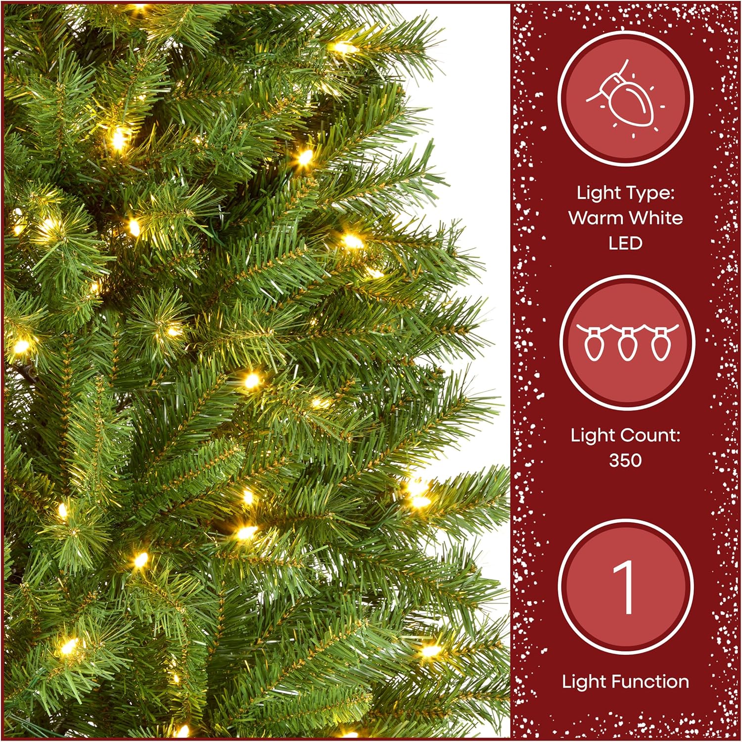 Detalle 2 de National Tree Company Winchester Pine Slim Christmas Tree, 7.5 ft, 350 LEDs