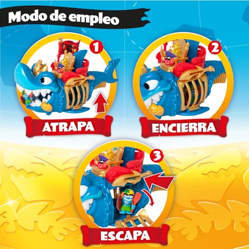 Thumbnail 6 de PIRATIX Adventure World King Shark – Tiburón articulado con jaula y tesoro: una aventura pirata para imaginar sin límites