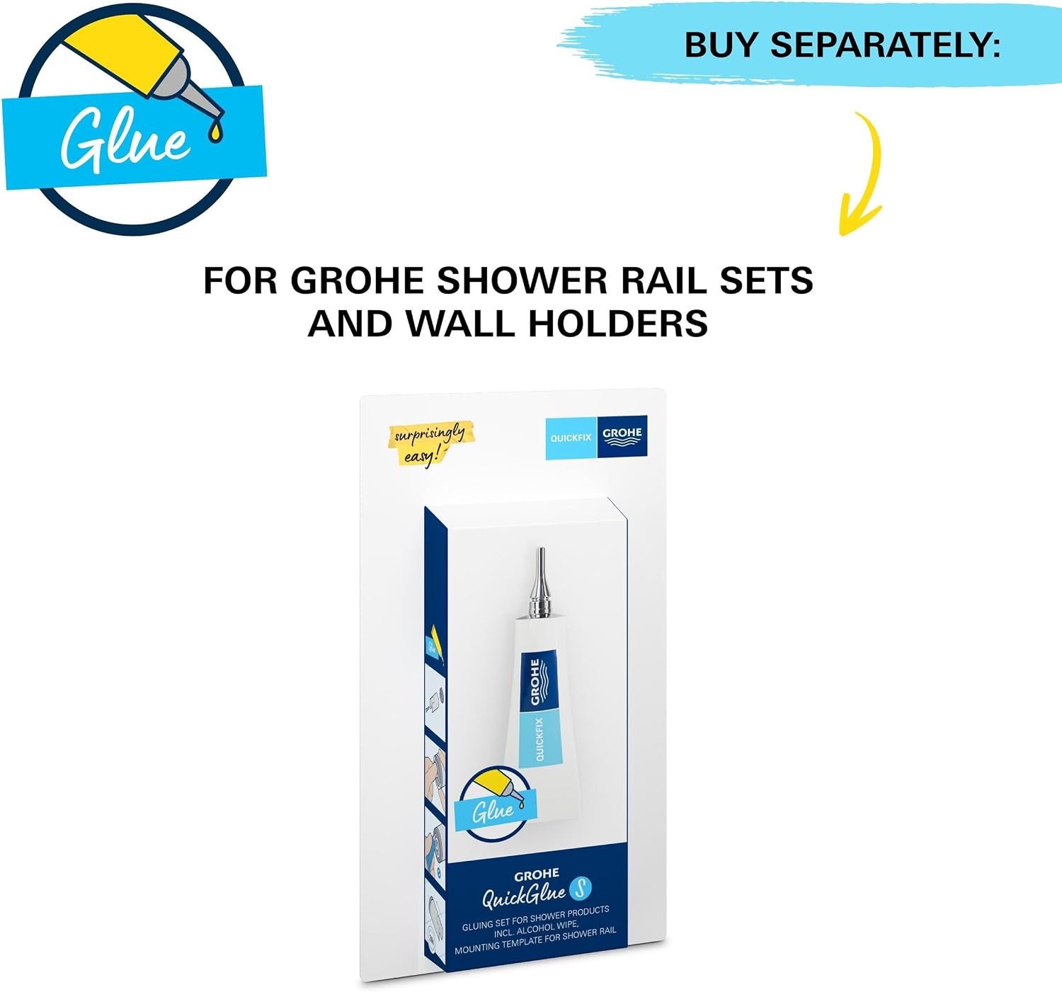 Thumbnail 4 de GROHE Vitalio Universal Quickfix 🚿 Soporte Mural Regulable, Negro Mate