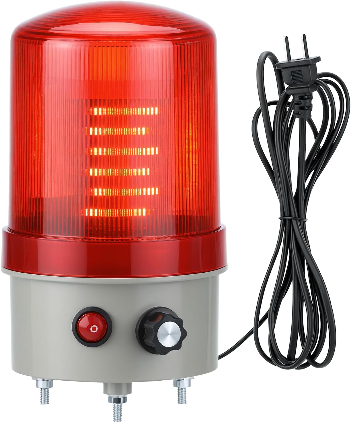 Detalle de QWORK 工業用LED回転警告灯 110V AC・赤色ストロボ・音量調節対応