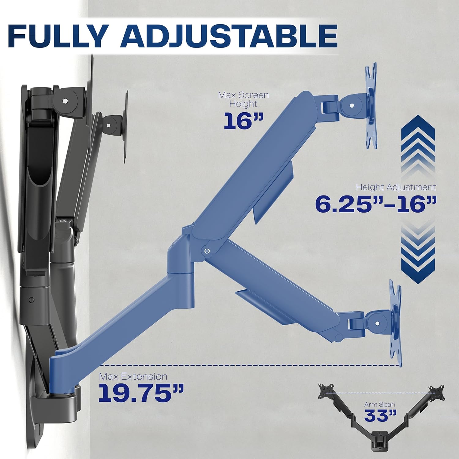 Thumbnail 2 de VIVO MOUNT-V002G Dual Monitor Wall Mount 27" 🖥