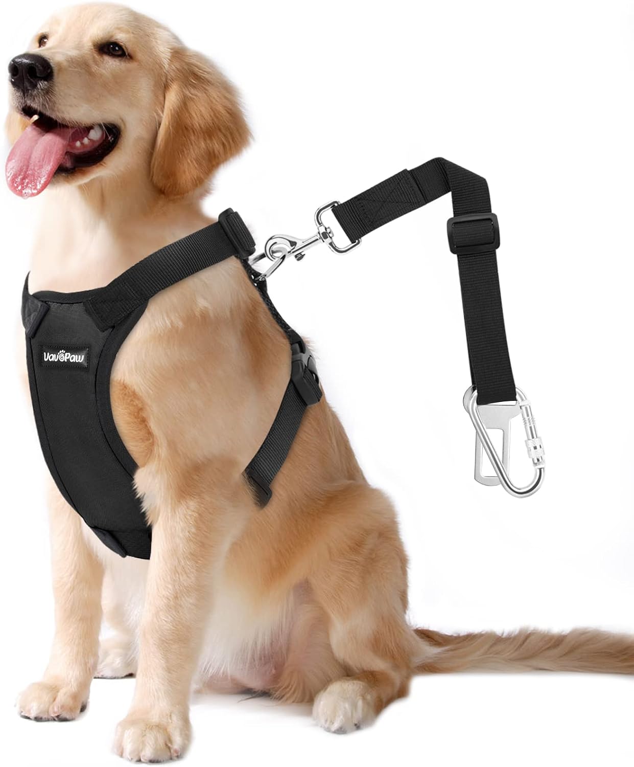 Detalle de VavoPaw XXL Black Dog Seat Belt Vest Harness