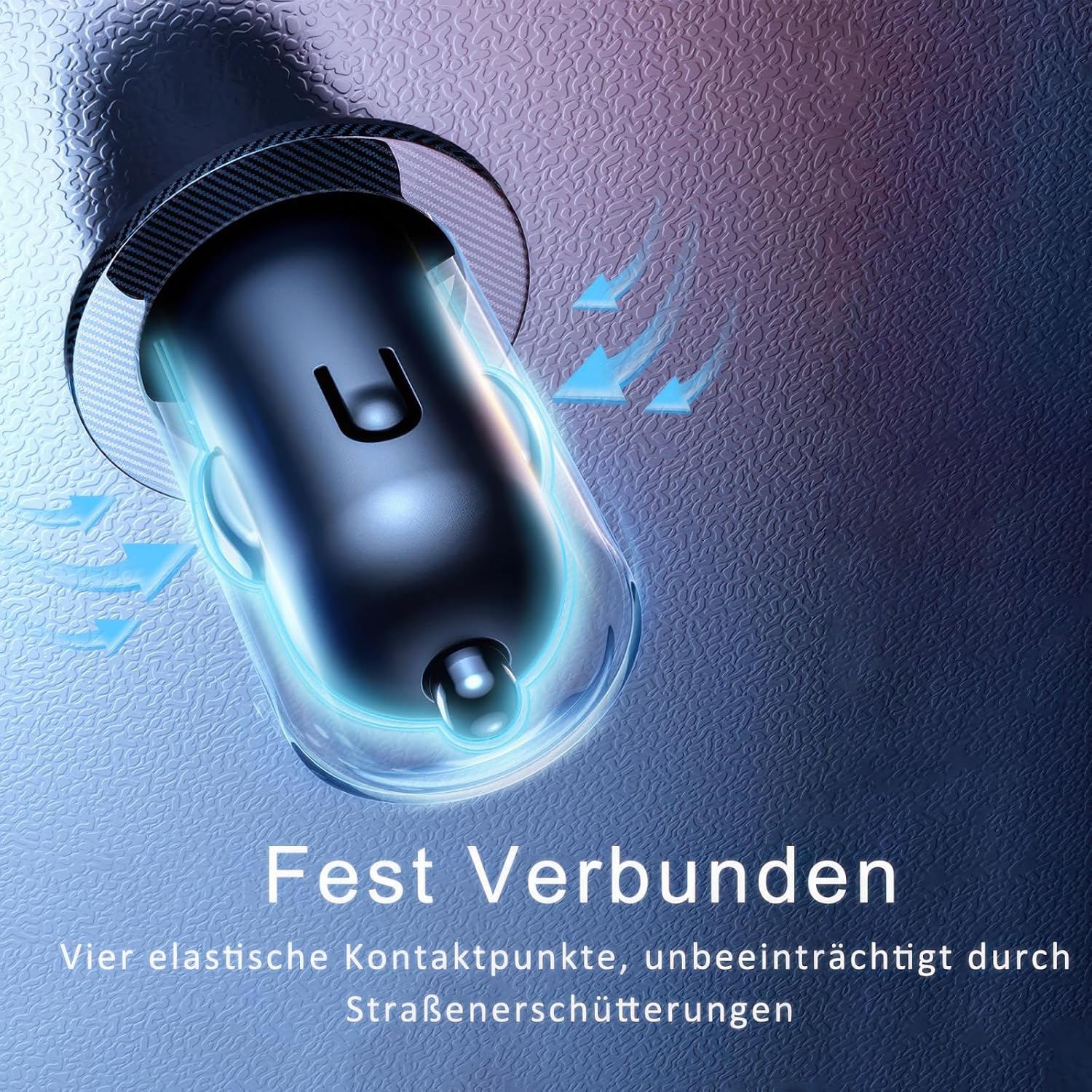Detalle de RLCWerk 4-in-1 Zigarettenanzünder-Verteiler mit USB‑C Ladegerät bis 128 W und Spannungsanzeige