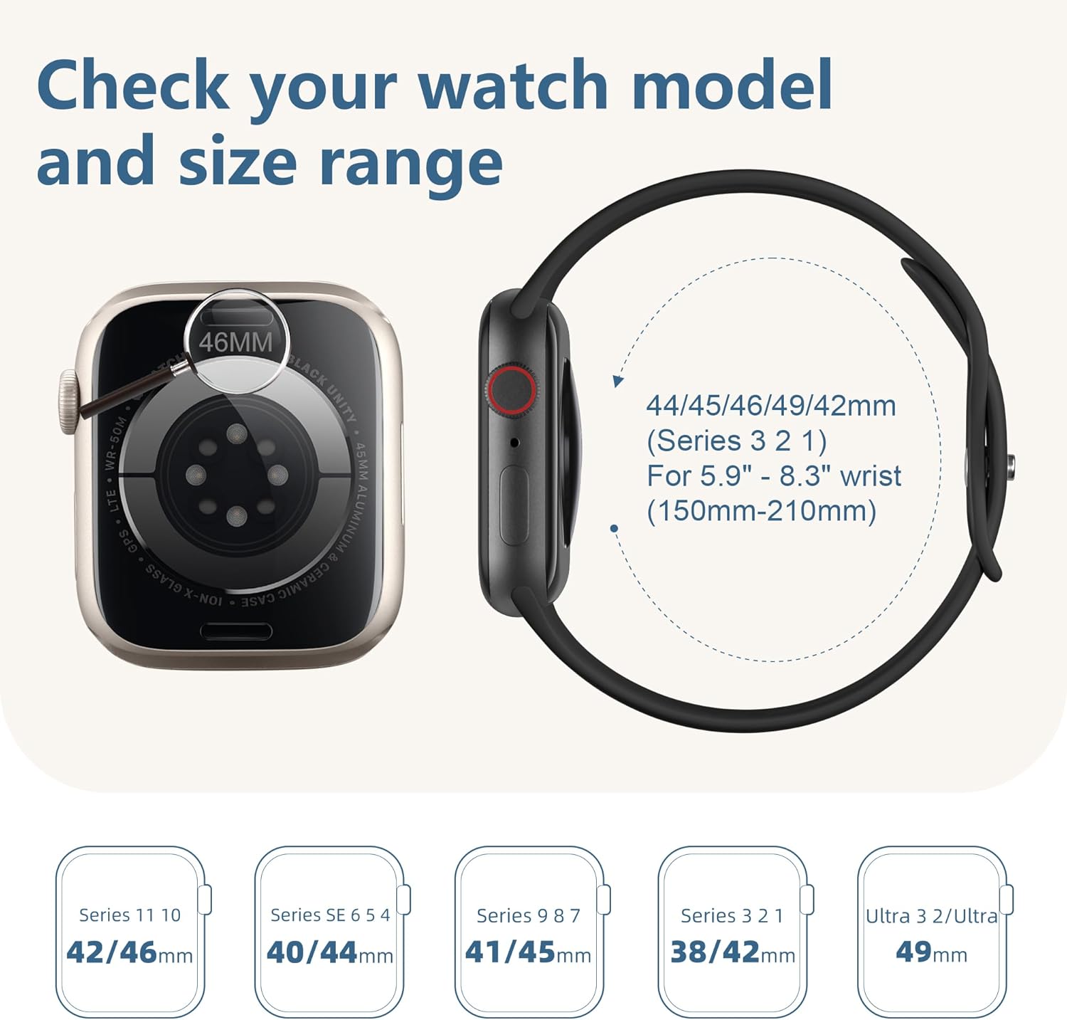 Thumbnail 6 de DaQin Soft Silicone Band for Apple Watch – Breathable Sport Strap, M/L 01-Black