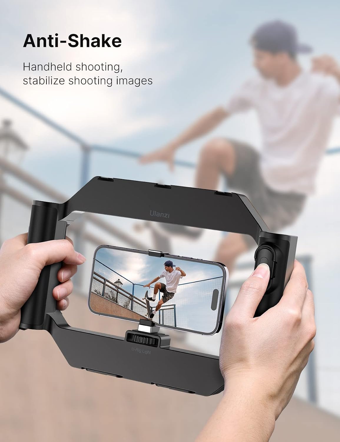 Thumbnail 2 de ULANZI U-Rig Smartphone Video Rig avec lumière (2500K-9000K) et stabilisateur pour téléphone 4-7 pouces