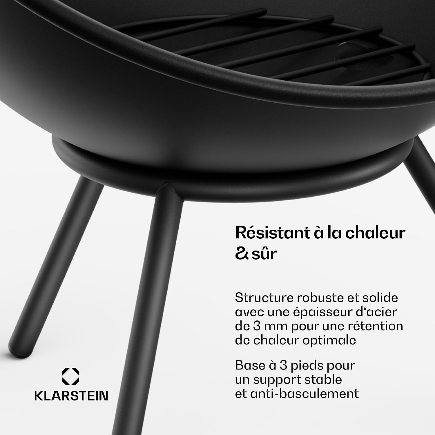 Detalle de blumfeldt Fireball vuurschaal 40 cm, staal en kantelbaar 2-in-1-ontwerp