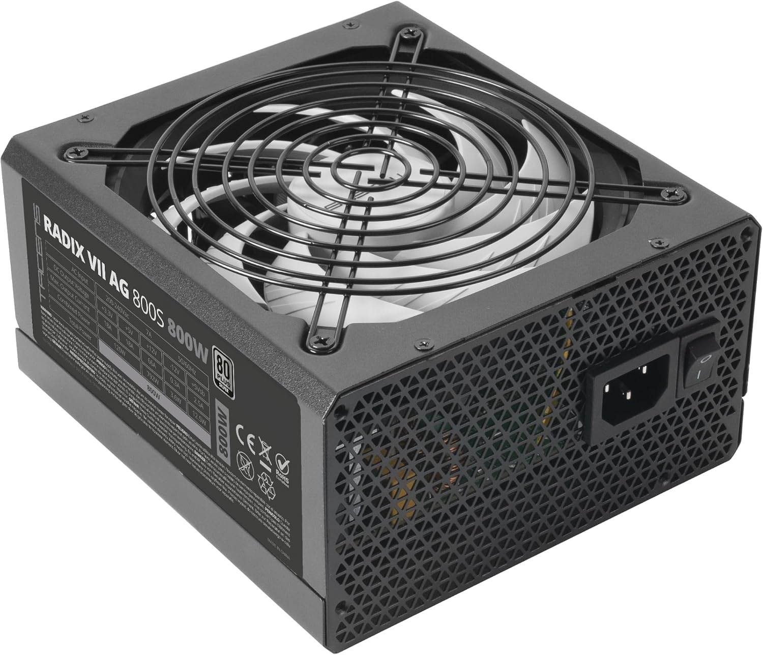 Detalle de Tacens RADIX VII AG 800S ATX Power Supply, 800W, 80 Plus Silver