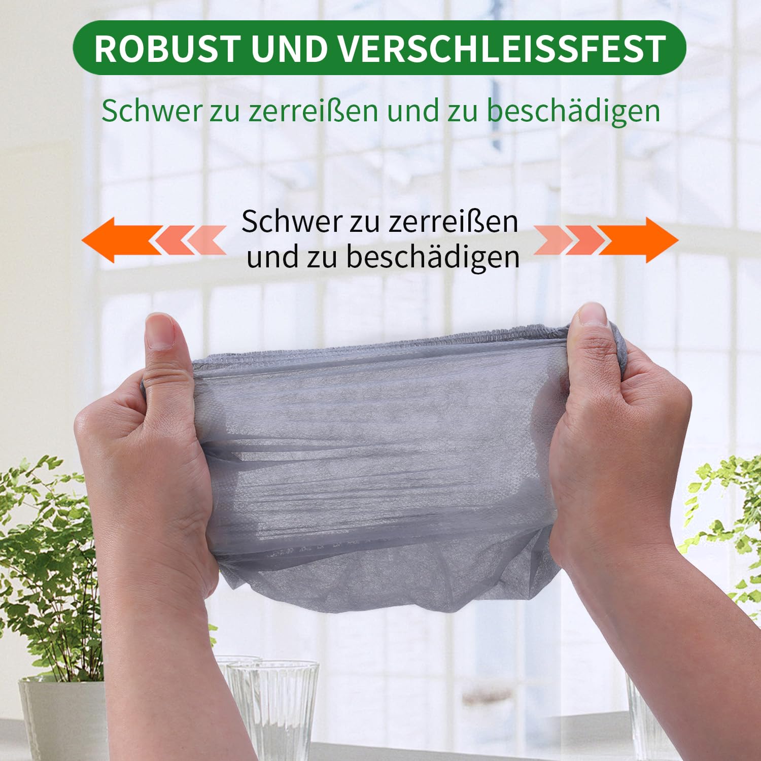 Detalle de PUPILLEMON 50 Einweg-Schuhüberzieher aus Vlies (rutschfest, atmungsaktiv) bis Größe 47 – Grau