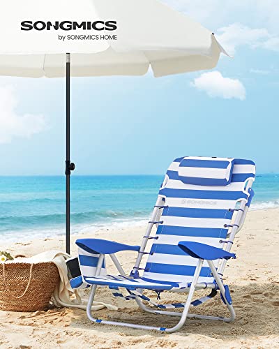 Thumbnail 2 de SONGMICS GCB62BU: Silla de playa plegable con respaldo ajustable y accesorios