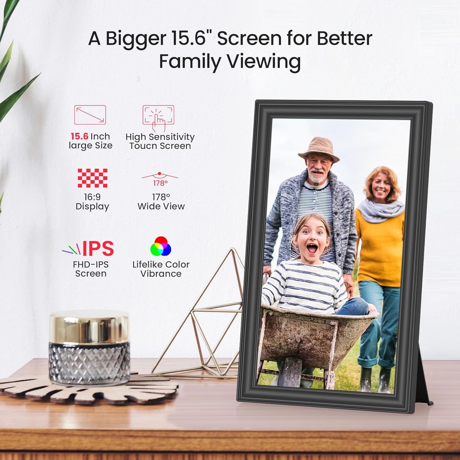 Thumbnail 4 de FRAMEO 15,6 Zoll Digitaler Bilderrahmen 64 GB