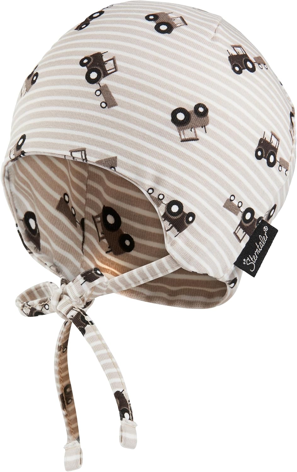 Detalle de Sterntaler Jungen Beanie Traktoren Sonnenhut – Beanie mit Druck, Ohrenklappen und Bindebändern