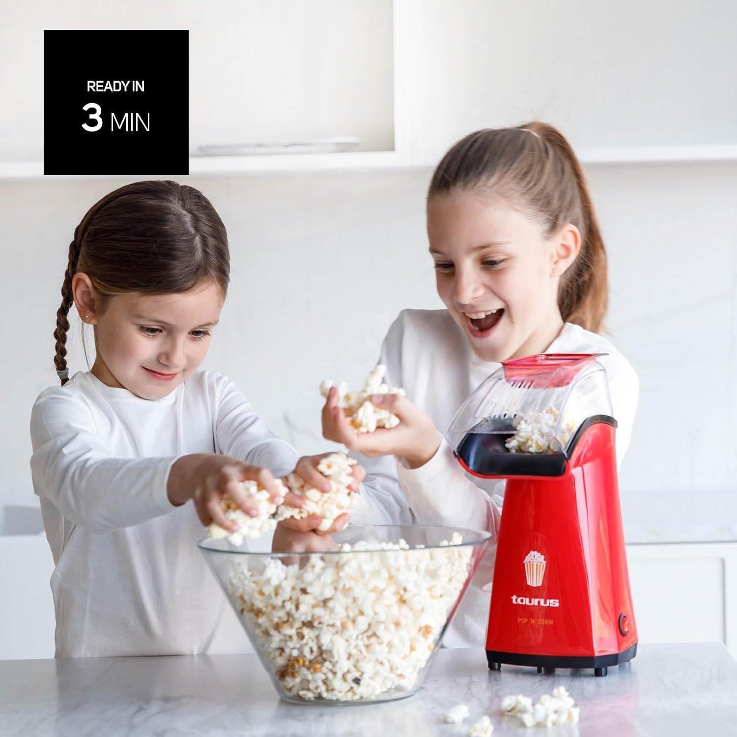 Detalle 2 de Taurus Pop'N'Corn 1100W palomitero sin aceite 📽