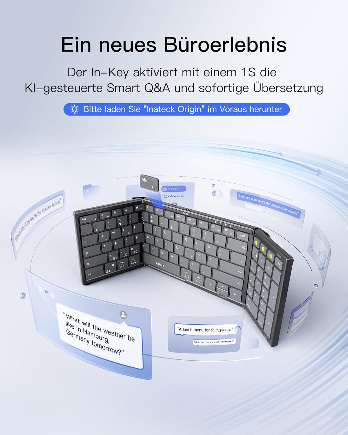 Thumbnail 4 de Inateck Nomad N0135 faltbare Bluetooth‑Tastatur 328,5 g
