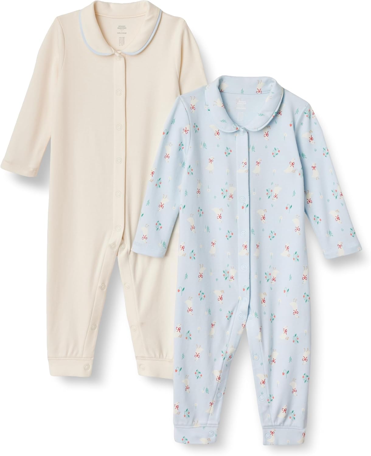 Detalle de Amazon Essentials x Sofia Grainge Unisex Babies' Cotton Footless Sleepsuit, Pack of 2
