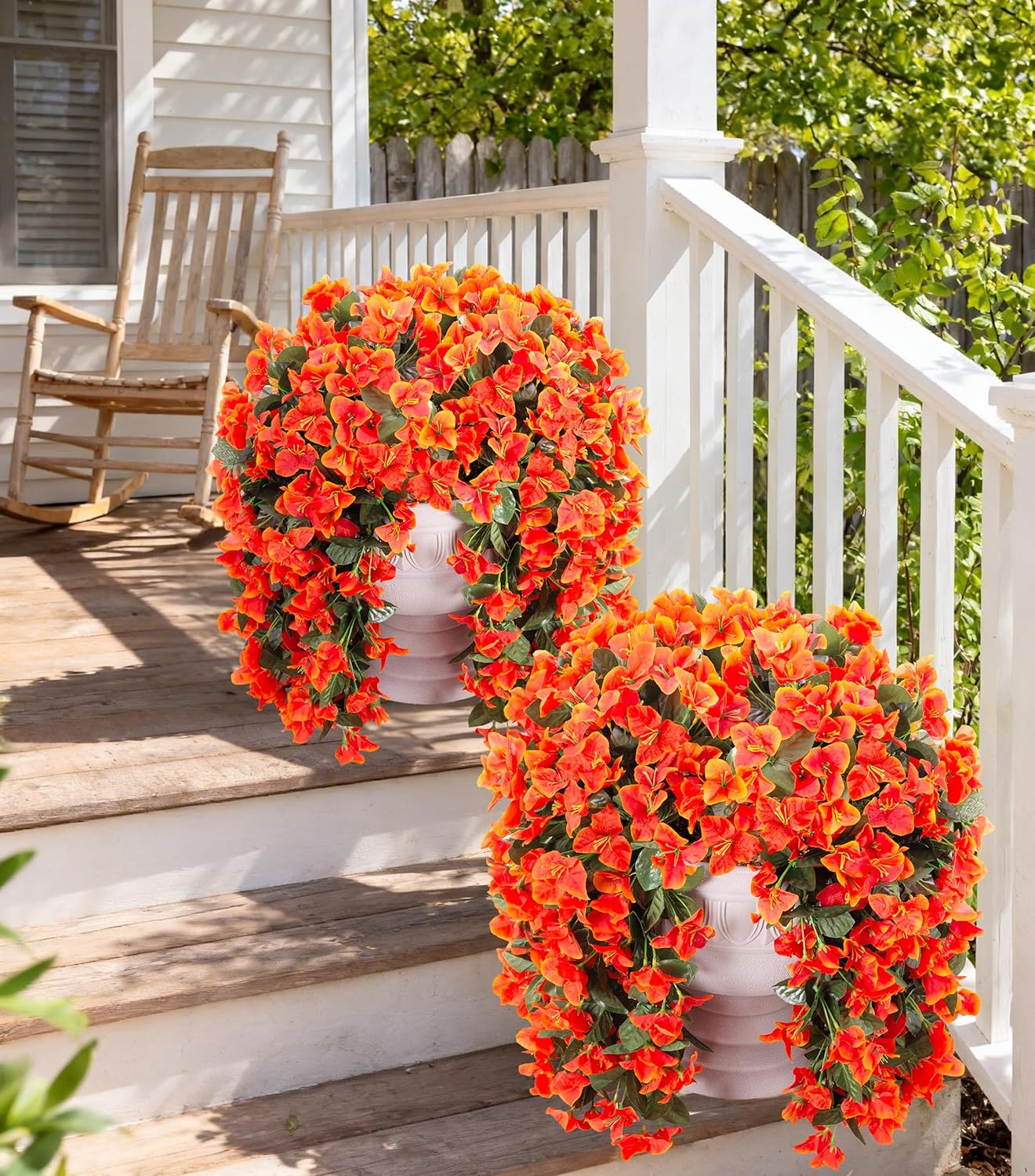 Detalle 2 de Artificial Bougainvillea Faux Flowers (2 Bundles) UV-Resistant Silk Trailing Vines for Outdoor Fall Decor
