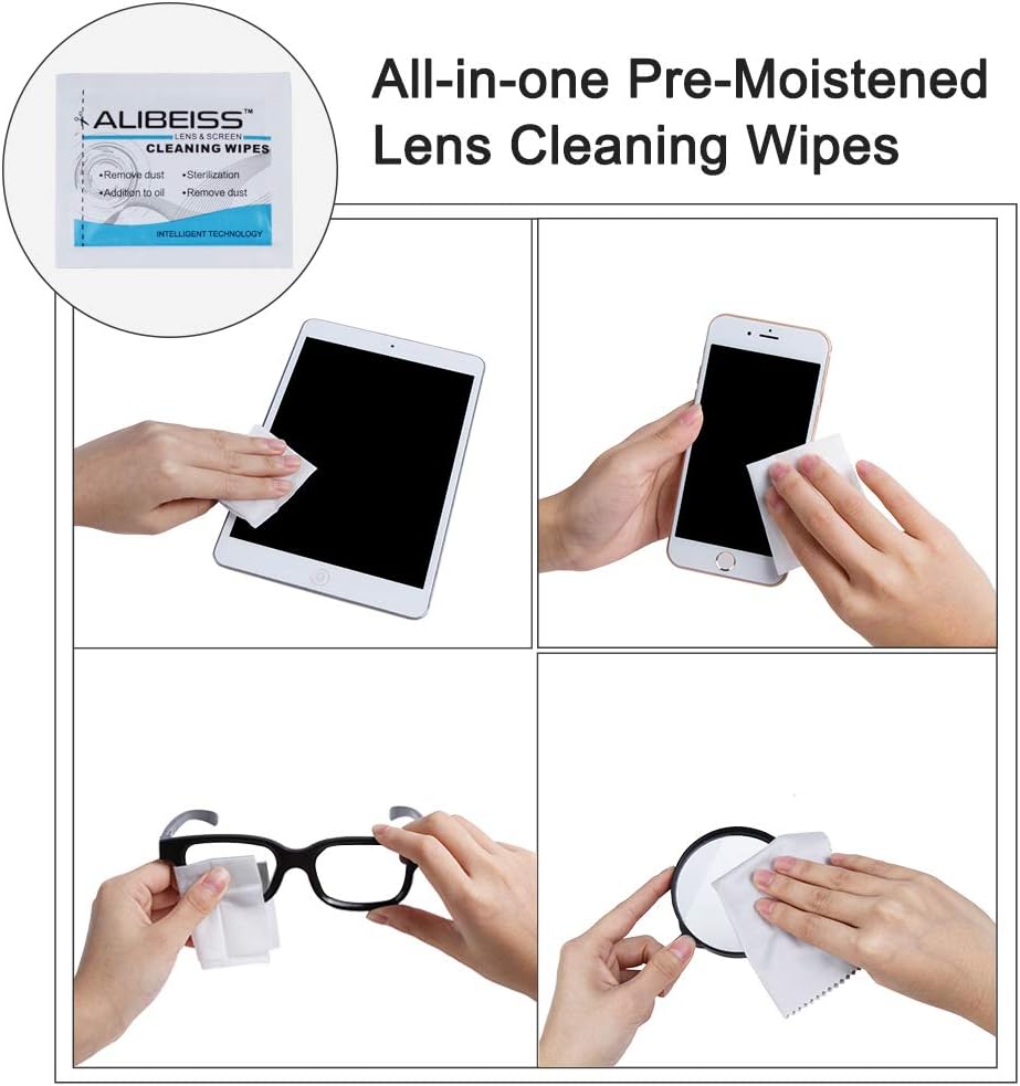Thumbnail 5 de ALIBEISS 150 Pack Pre-Moistened Lens Wipes – Gentle Screen Cleaner for Glasses, Lenses and Delicate Surfaces