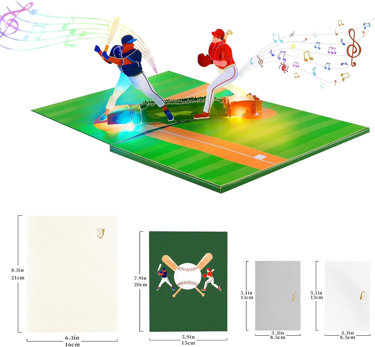 Thumbnail 2 de Musical baseball birthday card, 20 x 15 cm