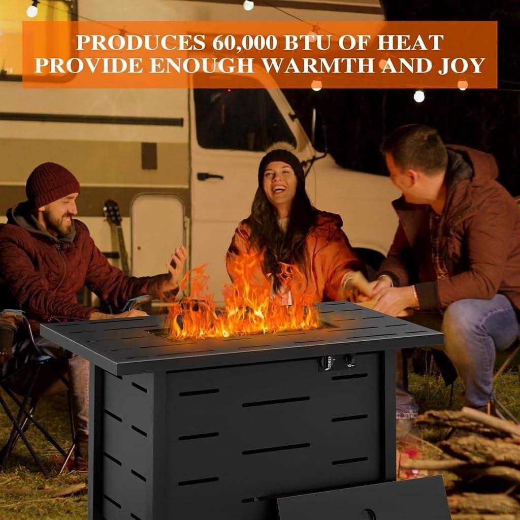 Detalle 2 de Outdoor Propane Fire Pit Table 43-Inch