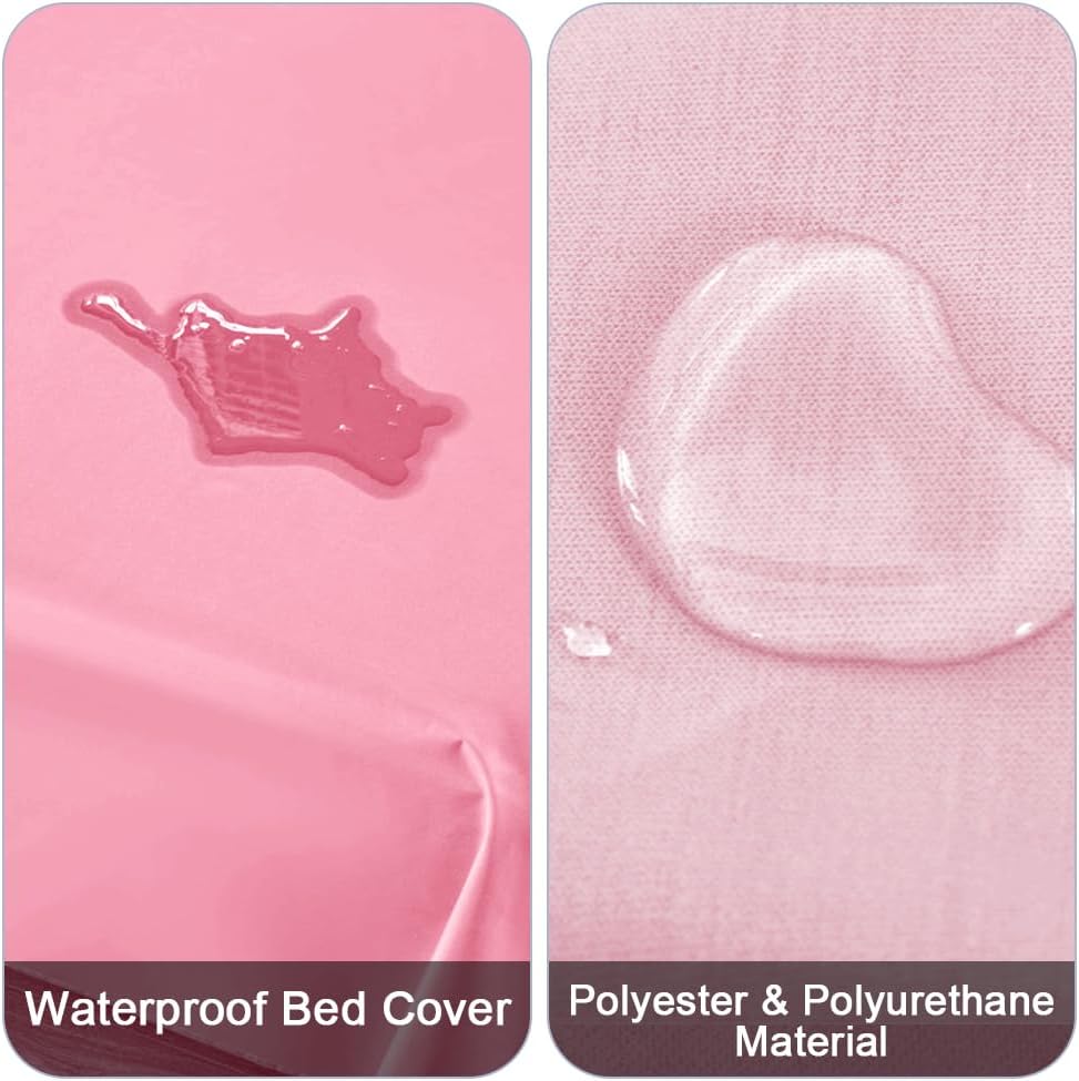 Detalle 2 de DUJUIKE Copriletto impermeabile 230x250 cm, rosa – protezione 100% per letto e mobili