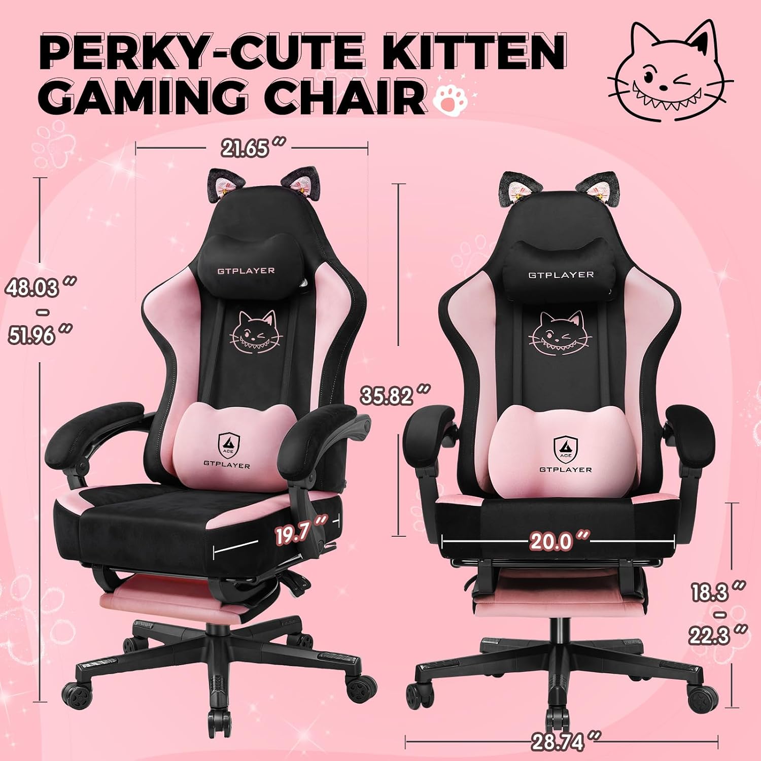 Detalle 2 de GTPLAYER gaming chair pink