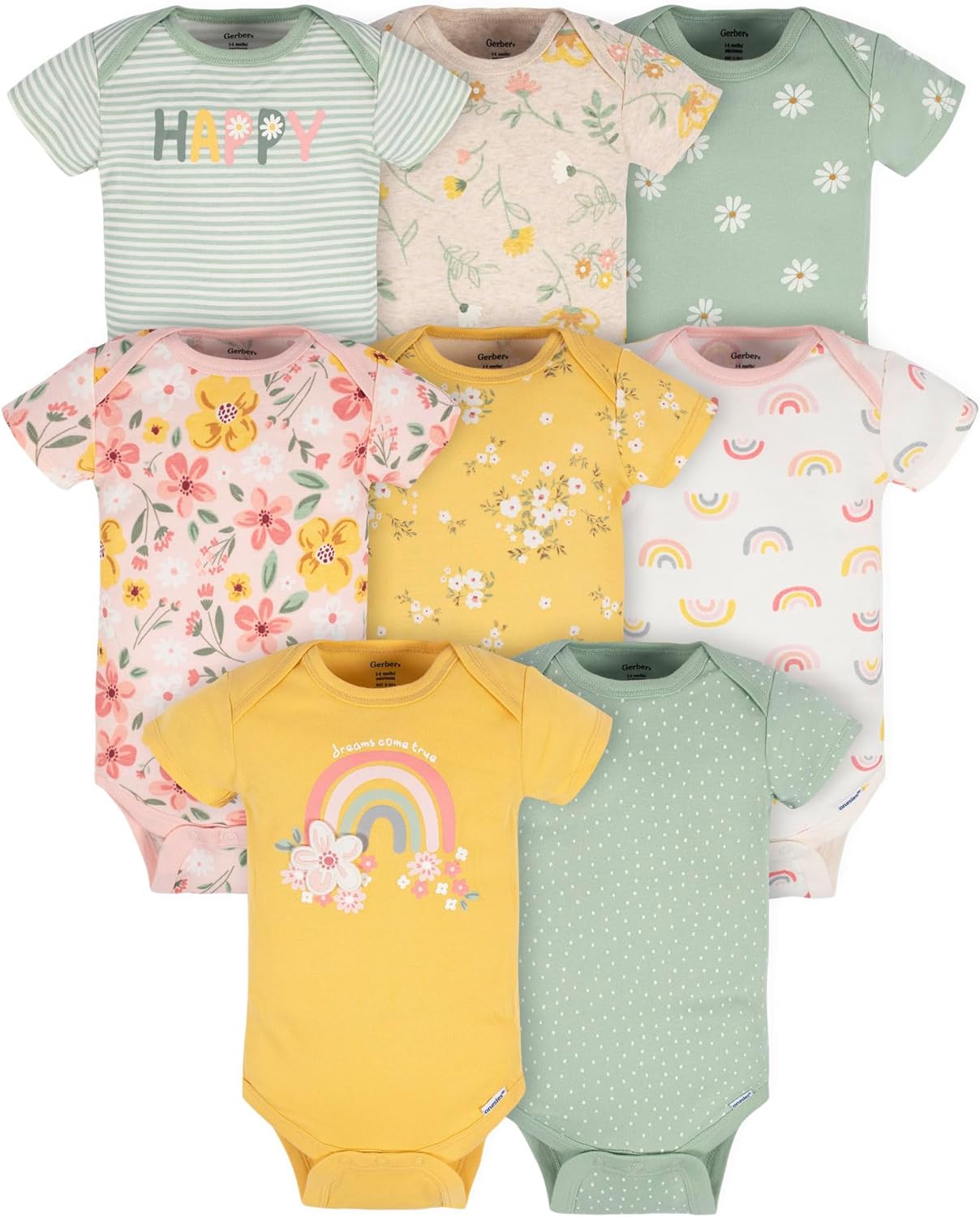 Detalle de Gerber 8-pack Short Sleeve Onesies Bodysuits pour bébé fille – lot de 8