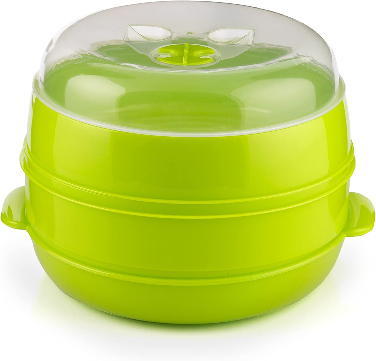 Detalle 2 de InnovaGoods Cuiseur-Vapeur Double Codowave pour Micro-Ondes – Cuisson saine et rapide en 2 compartiments