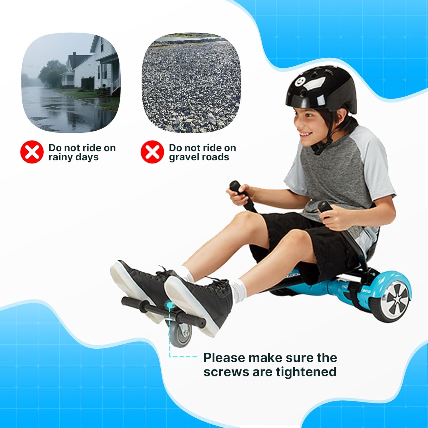 Thumbnail 1 de Gotrax HoverflyKart Go-Kart Attachment for 6.5" to 10" Hoverboards