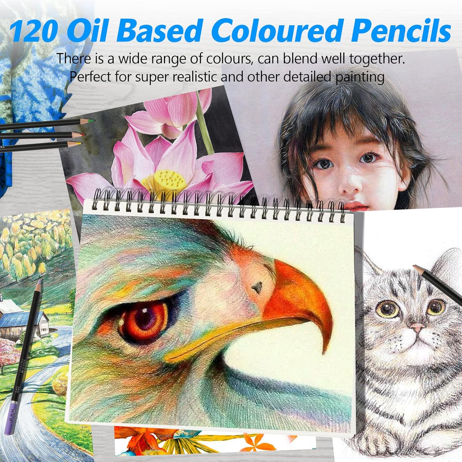 Thumbnail 3 de H & B 122 Matite Colorate – Set 120 colori professionali per artisti, bambini e appassionati