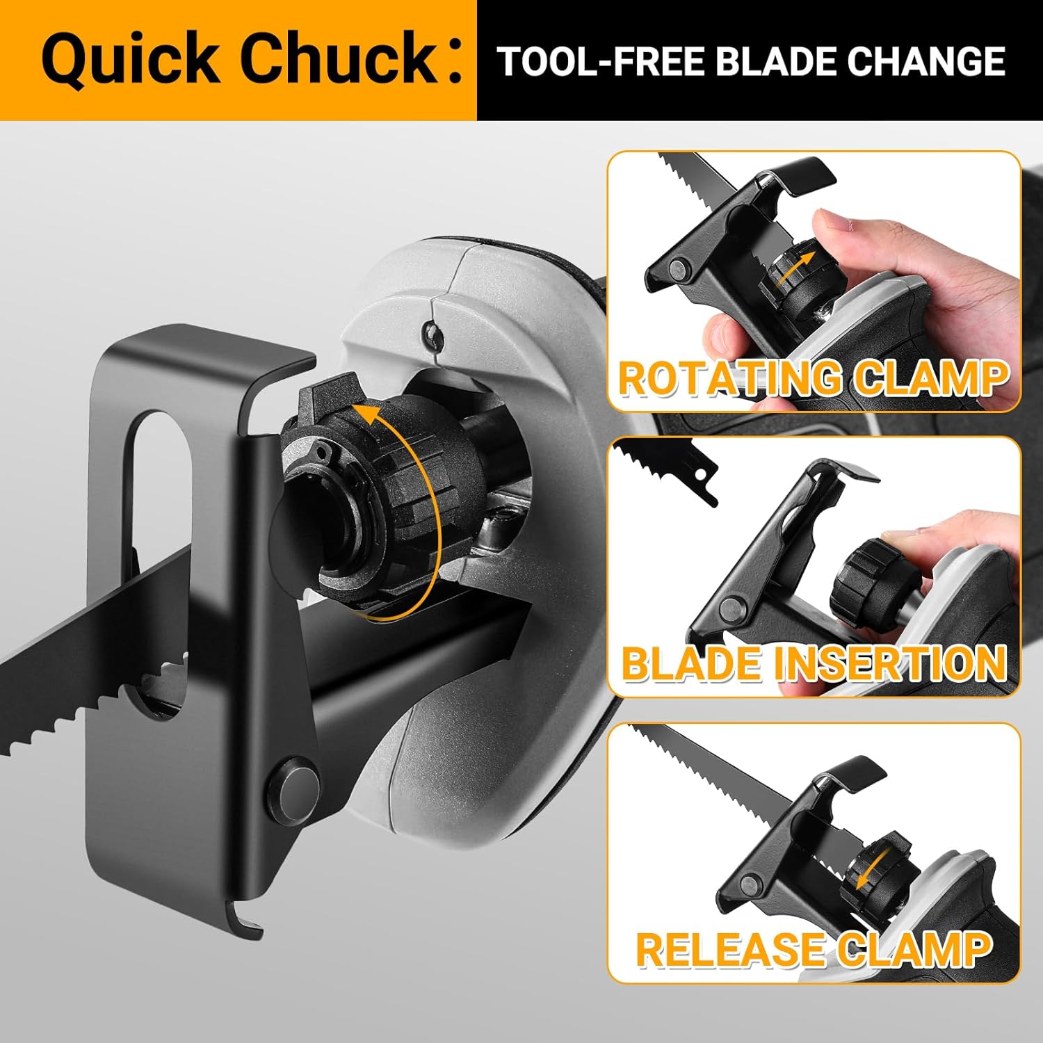 Thumbnail 1 de DEKOPRO 20V Cordless Reciprocating Saw with 2 Ah Battery Pack and Blades