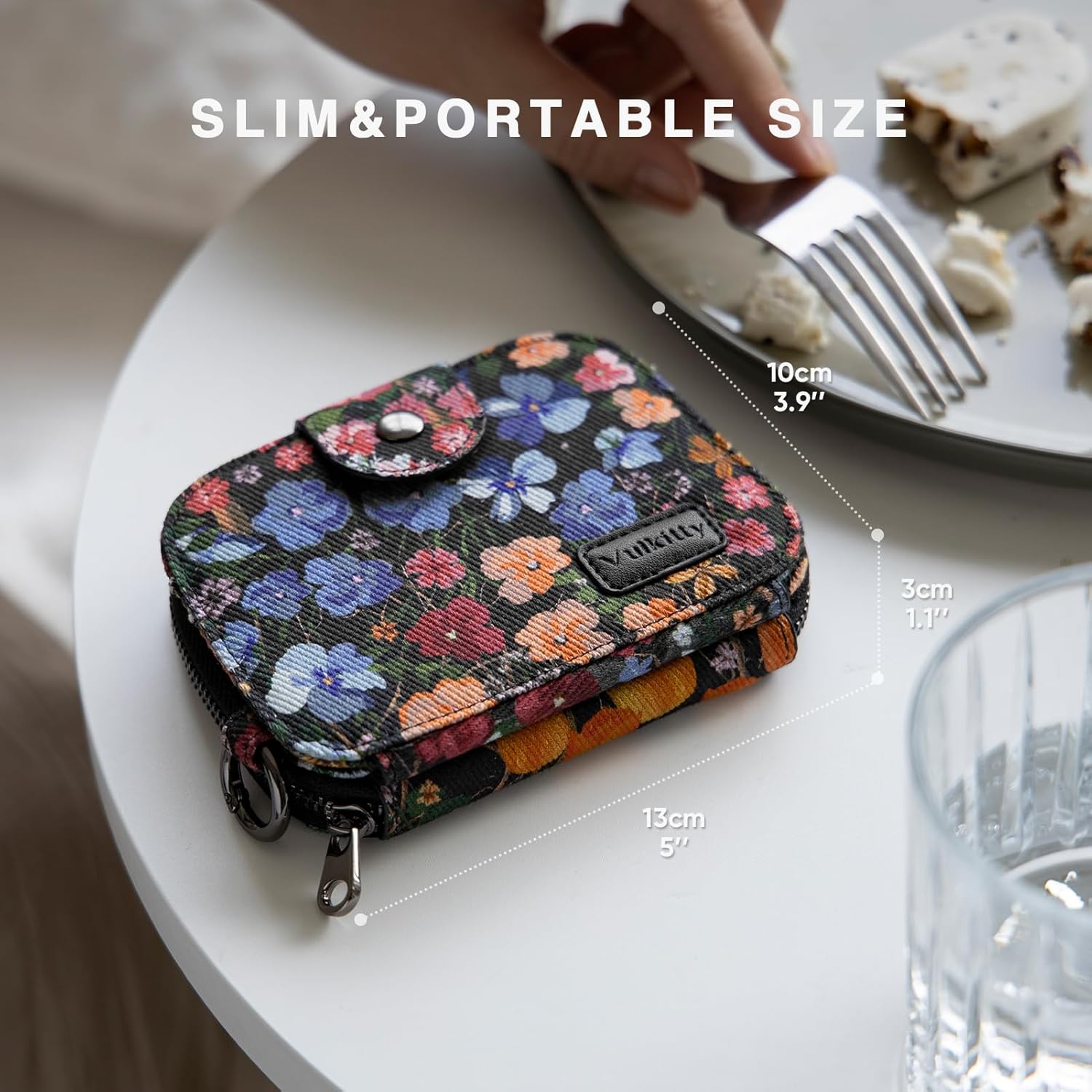 Thumbnail 2 de Vulkitty Cotton Purses for Women: RFID Blocking Bifold Wallet with ID Window and Keychain