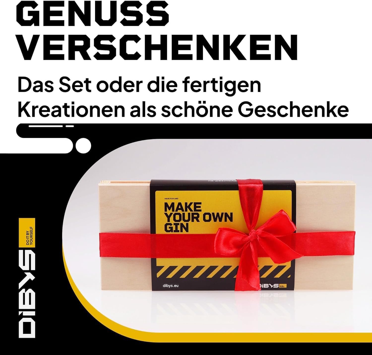 Detalle de DIBYS Gin-Gewürze-Set Mini – 12 Botanicals, 4 Rezeptkarten, Gewürzlexikon & Holzbox