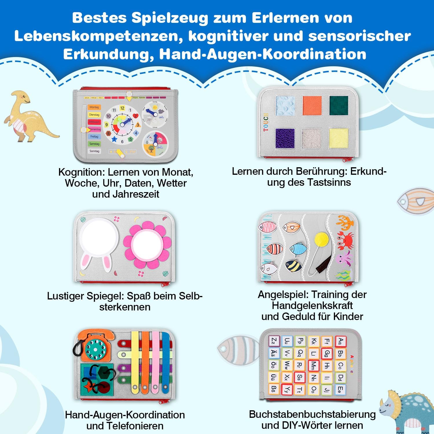 Detalle 2 de JHkim Montessori Busy Board Deutsch