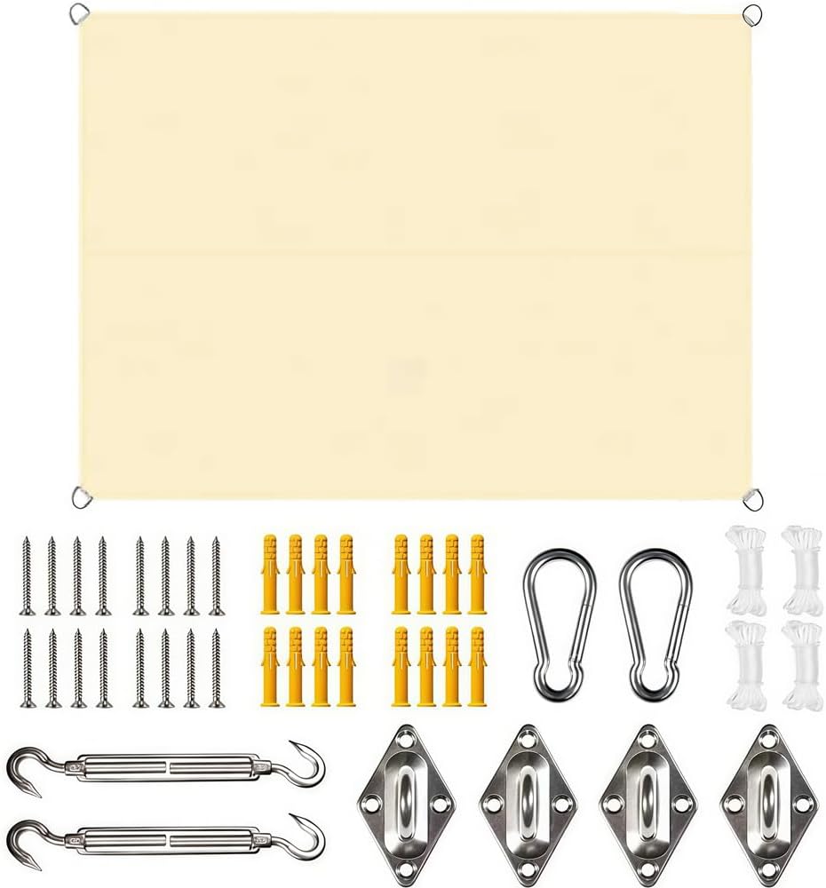 Detalle de Voile d'ombrage rectangulaire 3 x 4 m avec œillets et fixation – protection UV et résistance aux intempéries