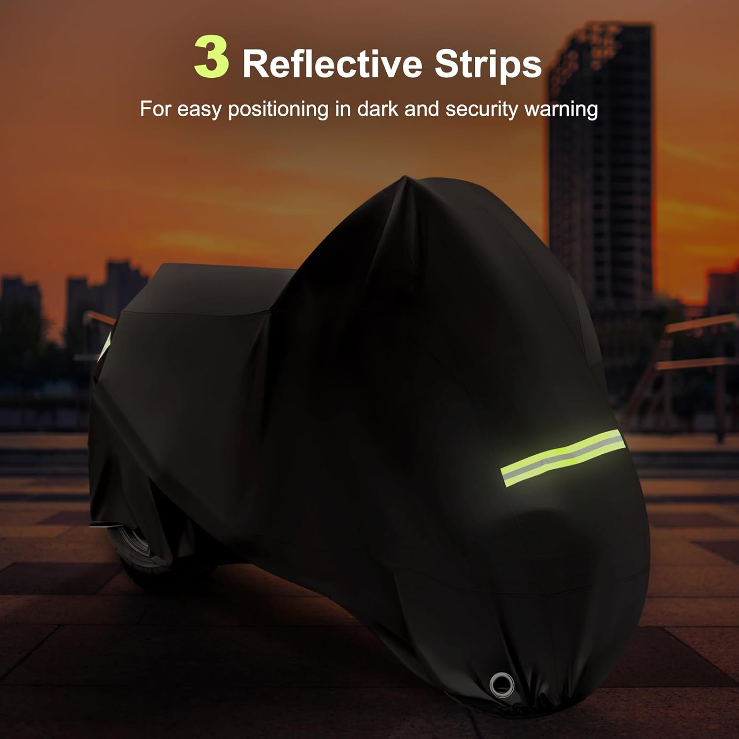 Thumbnail 4 de WOLTU Bâche de protection pour moto en tissu Oxford 210D imperméable et anti-UV (taille 245 x 105 x 125 cm), noire