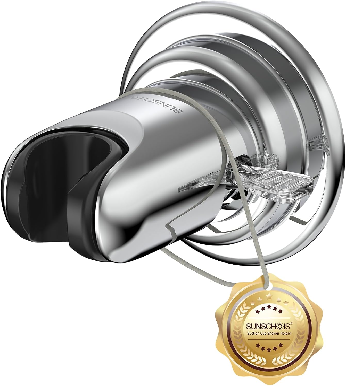 Detalle de Sunschois Chrome Adjustable Suction-Cup Handheld Shower Head Holder