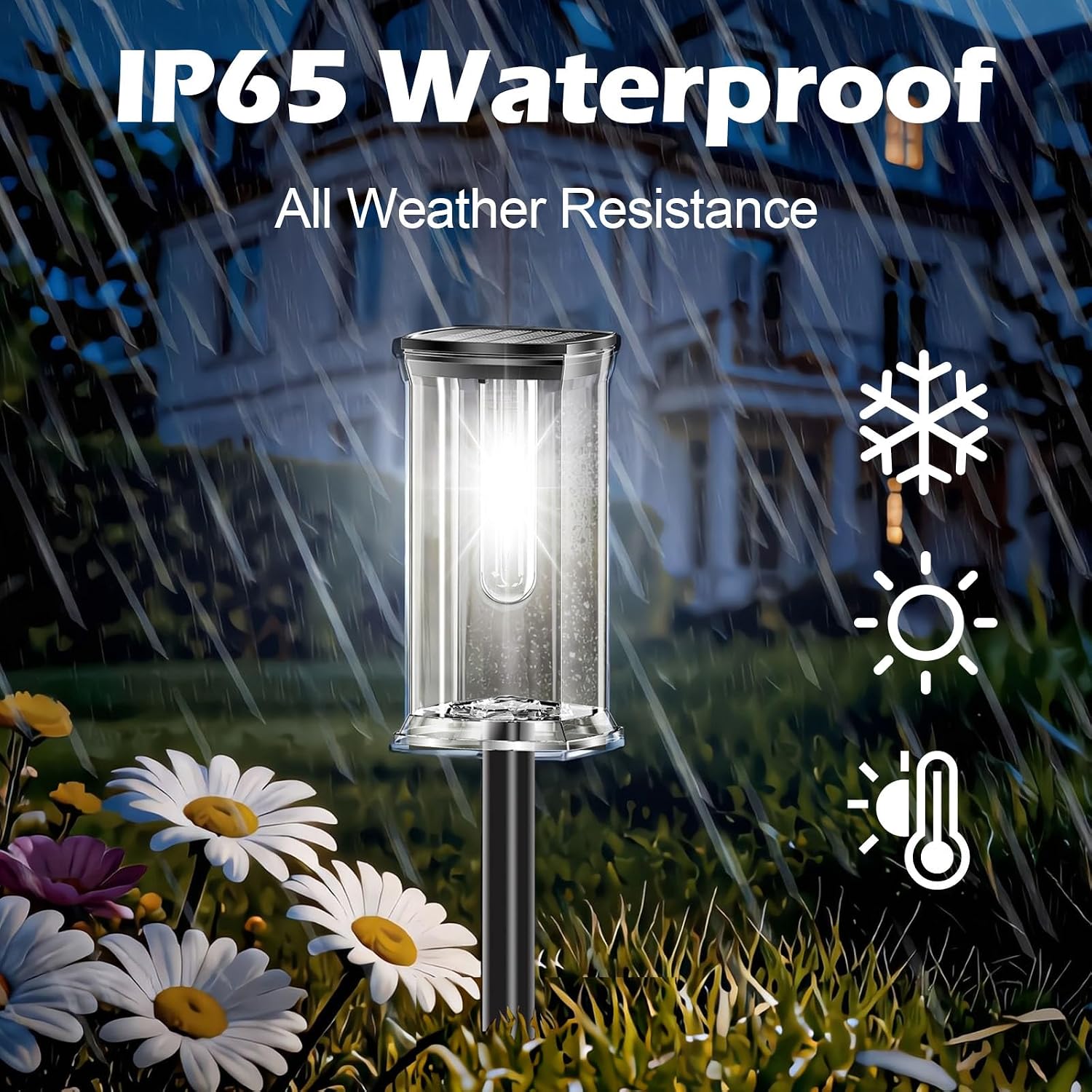 Detalle 1 de MAOKOT S-dcwsd Solar Path Lights, 12-Pack, Waterproof White LED