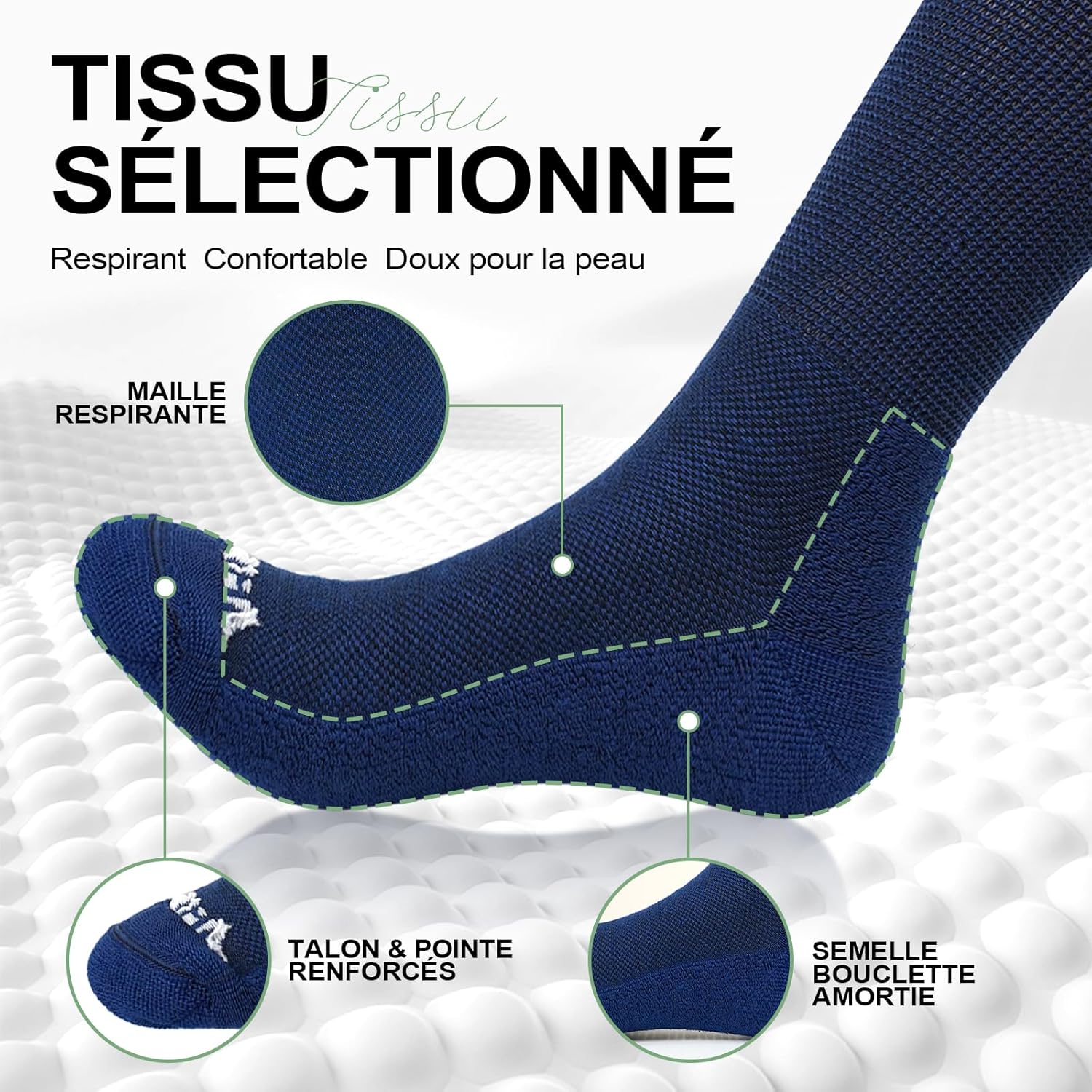 Thumbnail 4 de LOFIR Chaussettes Diabétiques sans couture Extra Larges 39-50 – Bambou, Sans Élastique et Antidéformation