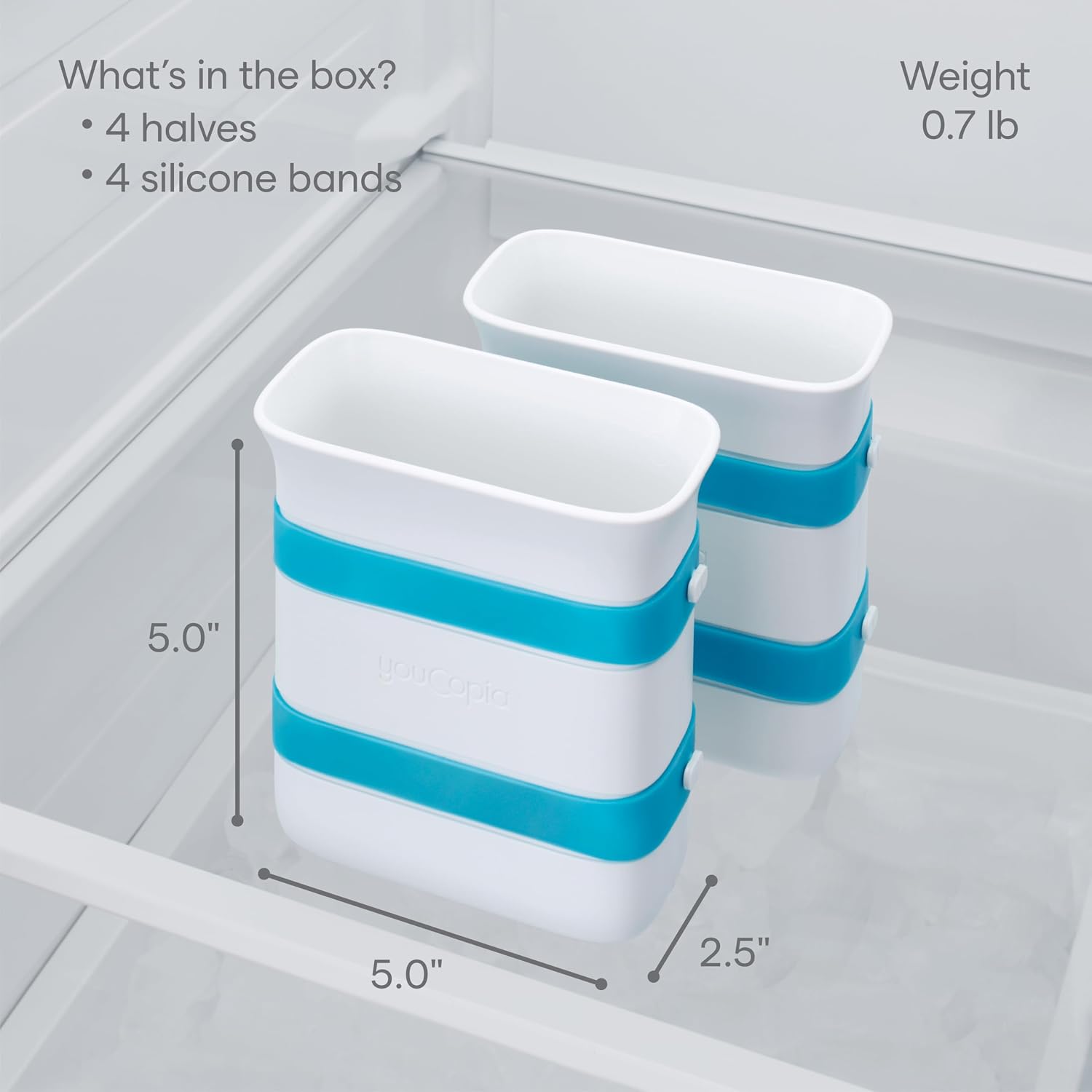 Detalle 2 de YouCopia FreezeUp Freezer Food Block Maker 2-Cup 🍽