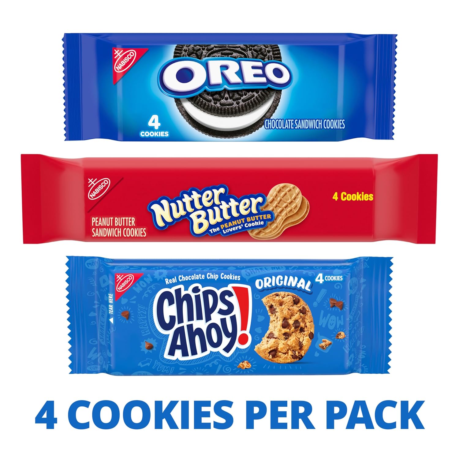 Detalle 1 de Nabisco Cookies Variety Pack, 40 Individually Wrapped 4-Cookie Packs