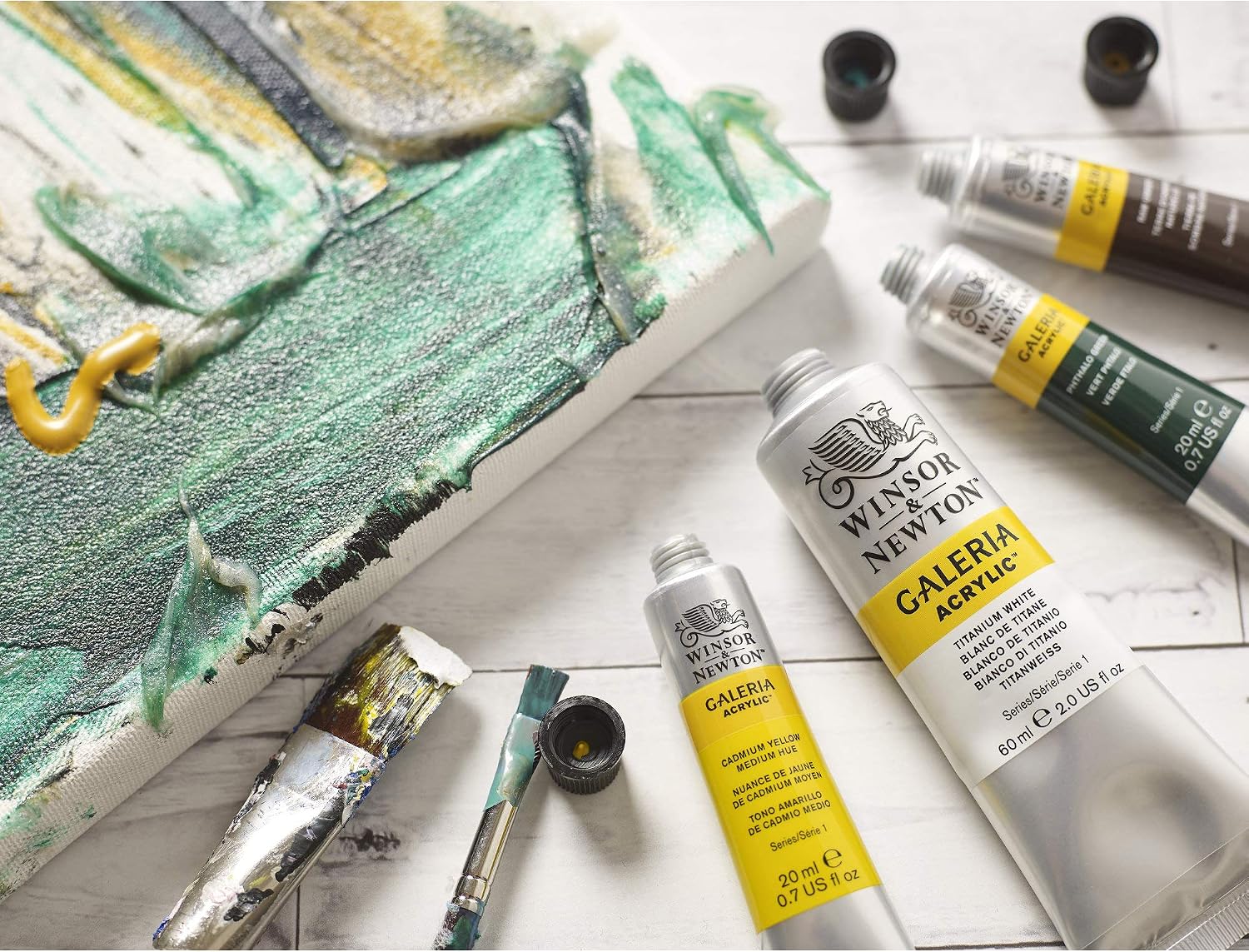 Detalle 2 de Winsor & Newton Galeria serie 1 acrylverf 500 ml, okerrood, satijnafwerking