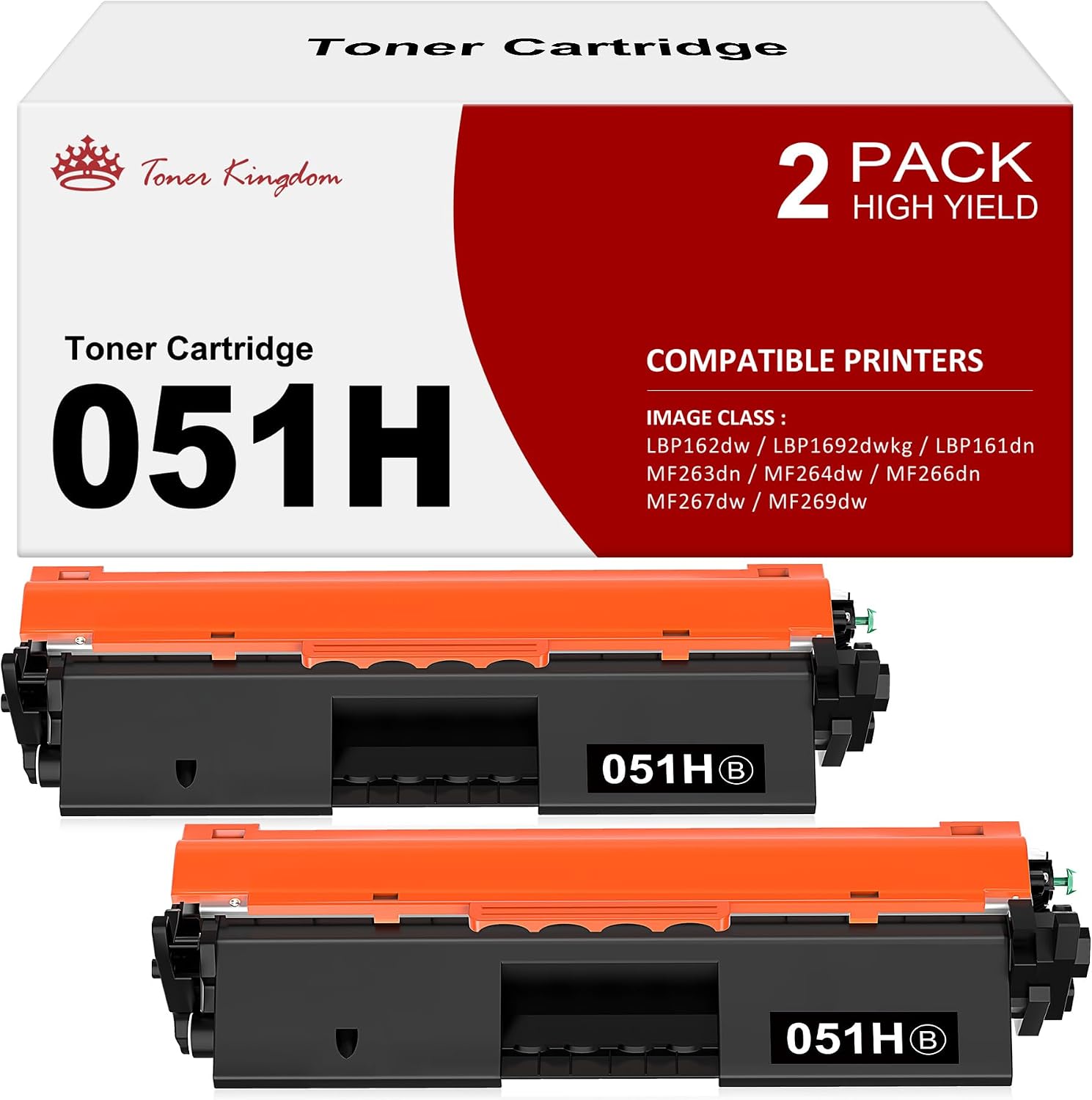 Detalle de Toner Kingdom 051h toner cartridge 2 black, 2-pack compatible black toner