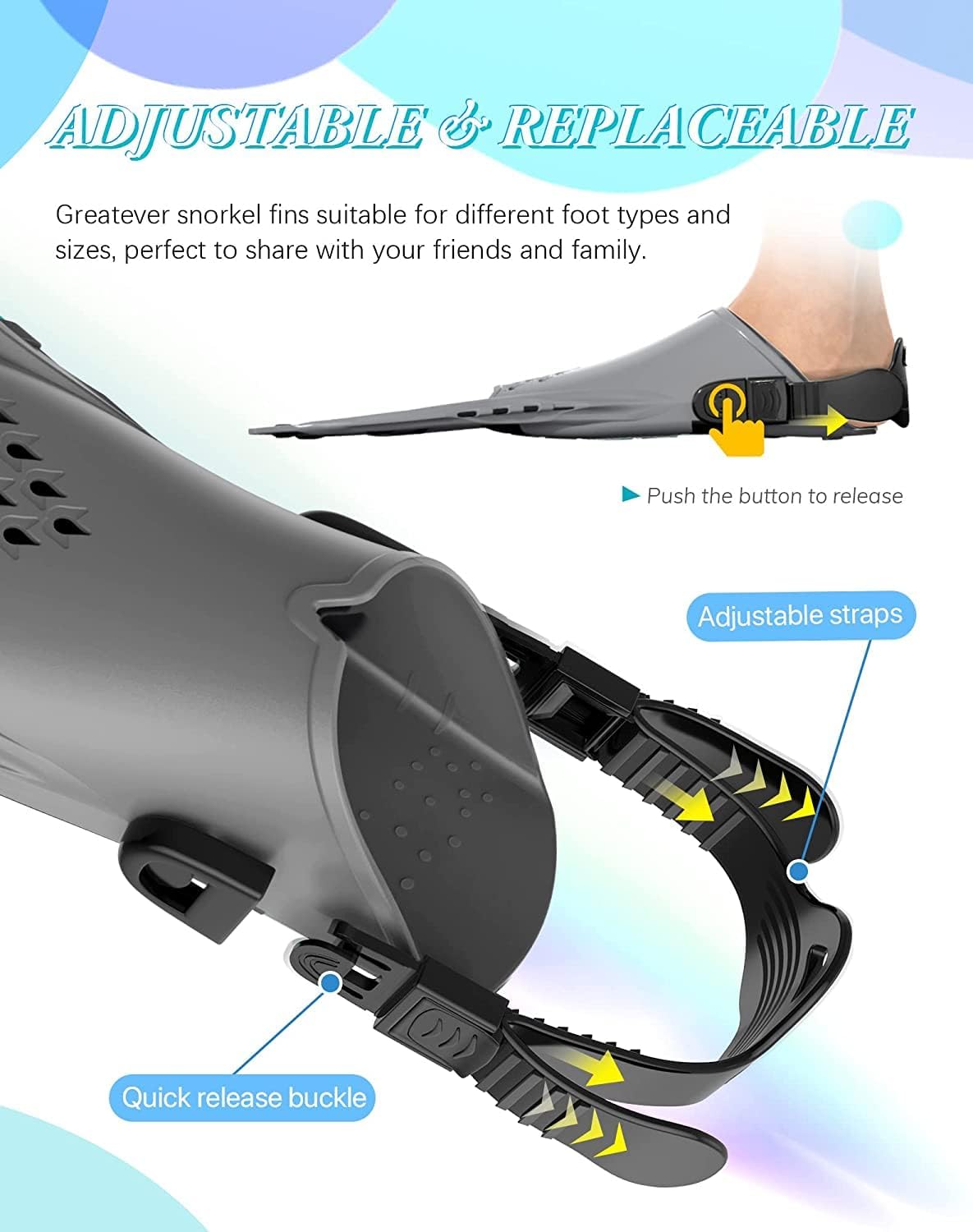 Detalle 2 de Greatever Snorkel Fins Short