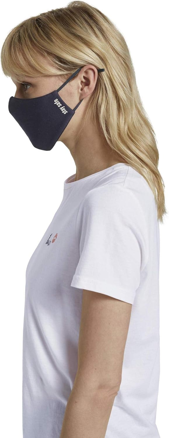 Detalle de TOM TAILOR Unisex Stoffmaske wiederverwendbar – waschbar, atmungsaktiv und weich