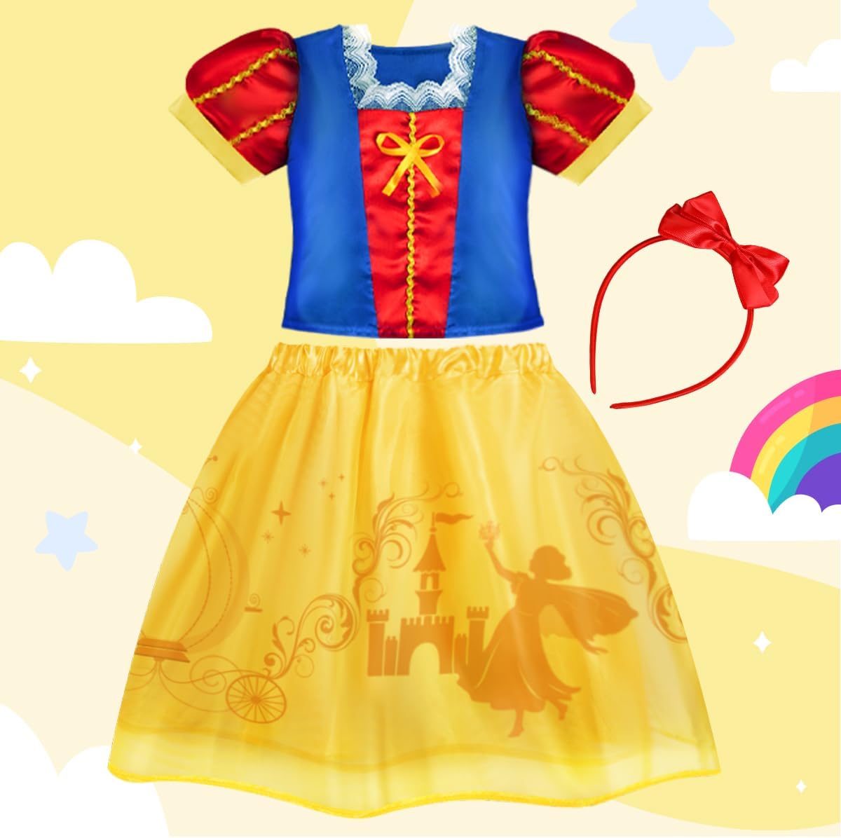Detalle 2 de MELAND Princess Costumes 4-Pack for Girls 3-8