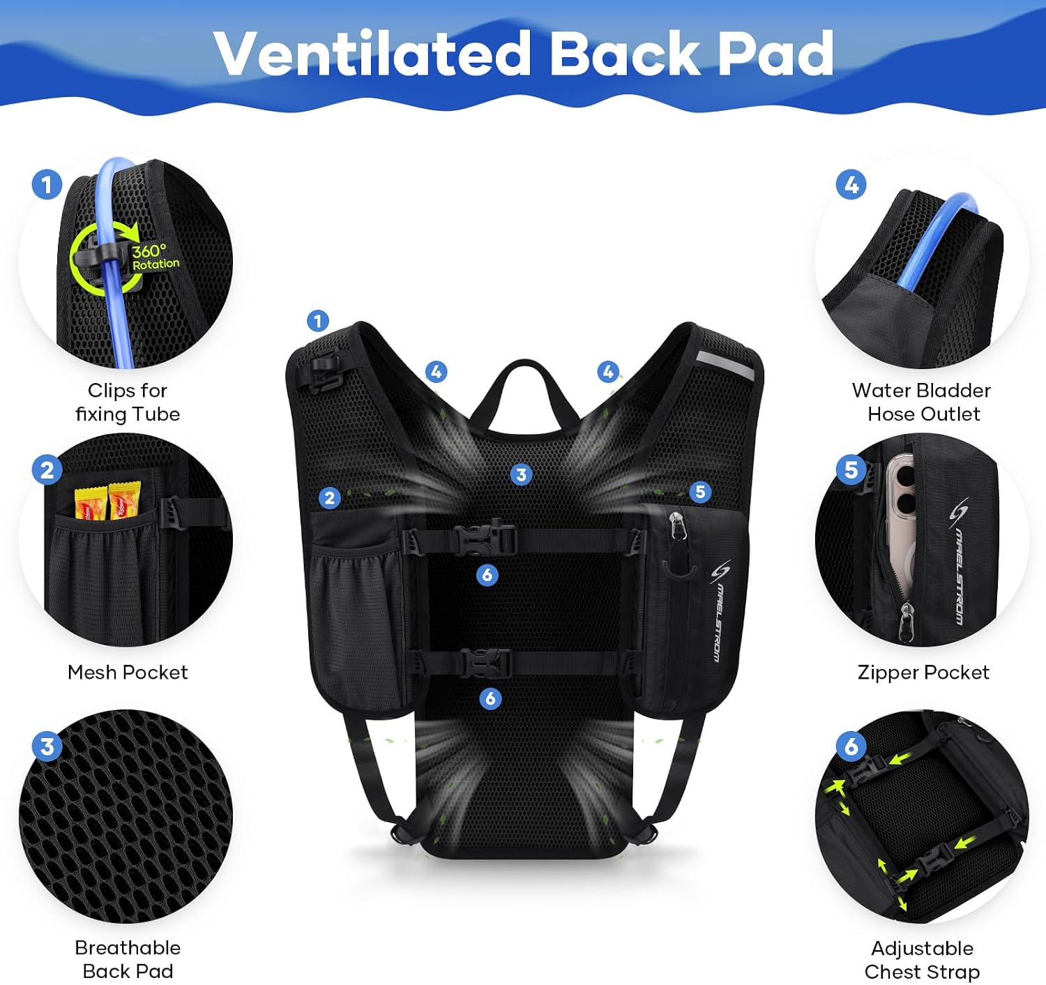 Detalle de Maelstrom Running Hydration Vest 2L
