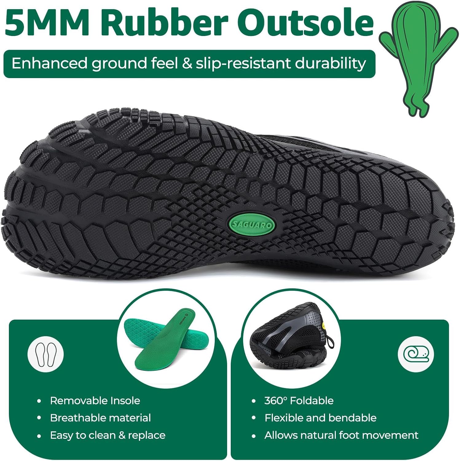 Thumbnail 4 de SAGUARO Barfußschuhe Herren Damen Zehenschuhe Unisex Traillaufschuhe