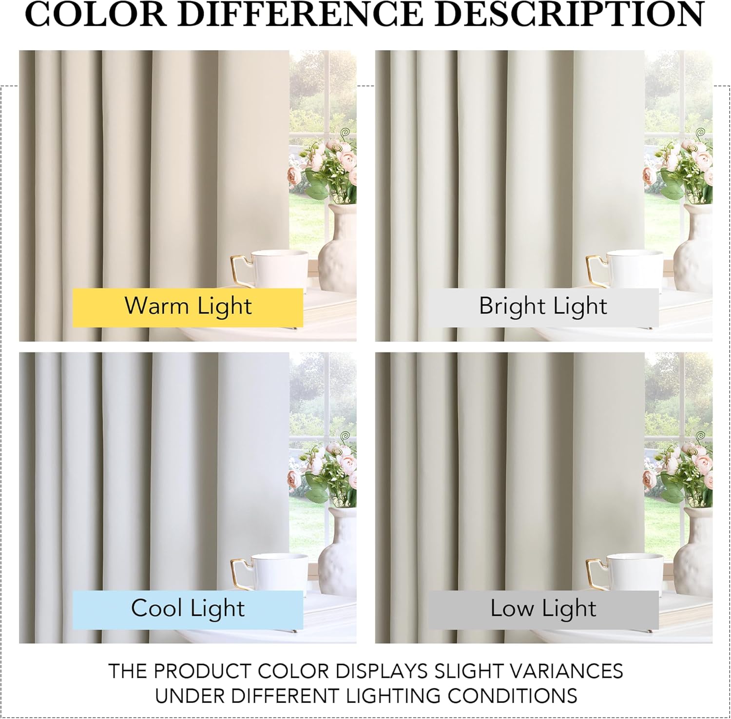 Thumbnail 3 de PONY DANCE Tenda per soggiorno con anelli termica oscurante 2 pannelli L 140 x H 300 cm, beige chiaro