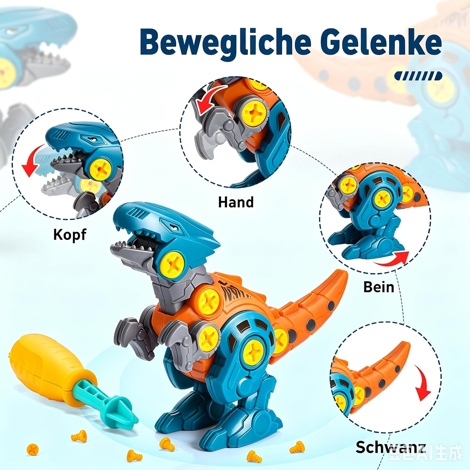 Detalle 2 de Toyze CZKL dinosaurus-speelgoed met DIY-montage en beweegbare delen