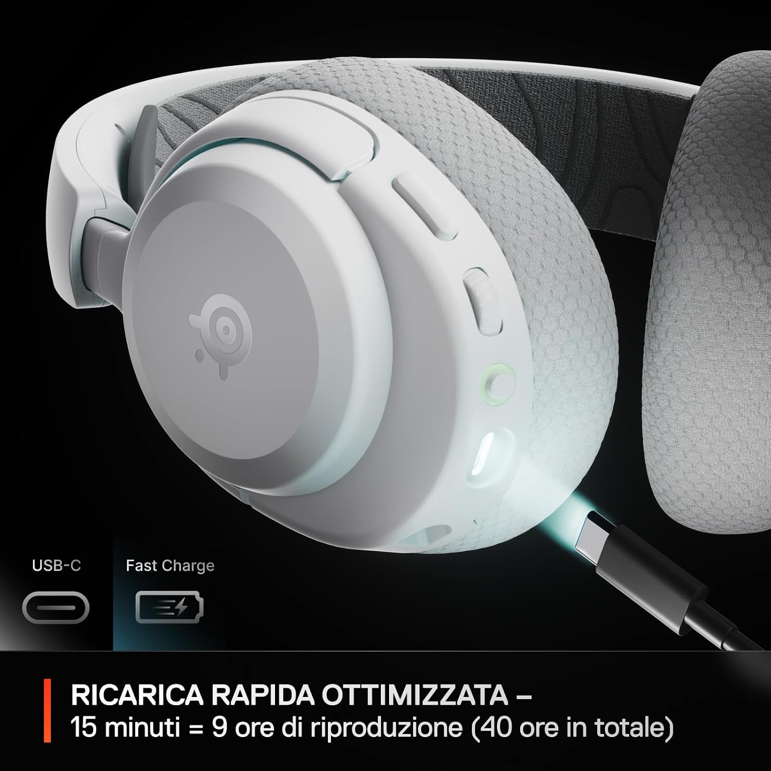 Detalle de SteelSeries Arctis Nova 3X wireless gaming 40h